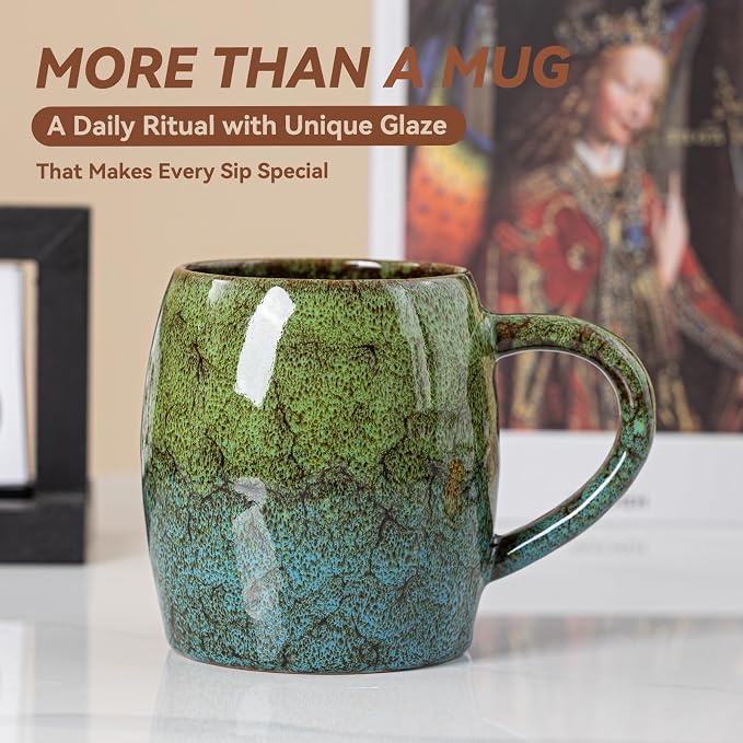 Handmade 22oz Ceramic Coffee Mug, Ergonomic Large Handle, Ideal Gift - Image 9