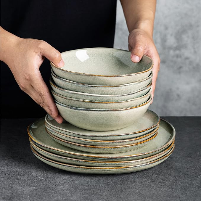 AmorArc Ceramic Cereal Bowls Set of 6, 24 oz Handmade Stoneware Bowls Set - Image 8