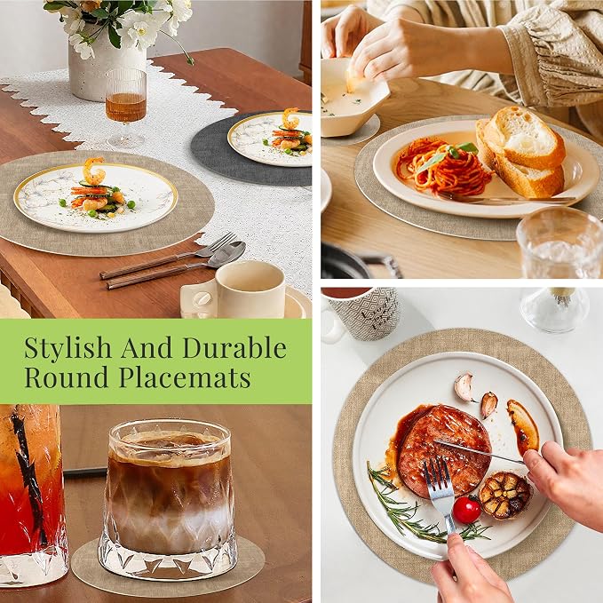 Fyvva Placemats Set of 8, Stain & Scratch Resistant, - Image 7