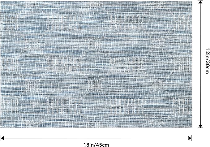 Leetaltree Jacquard Blue Placemats Set of 12 - Image 9