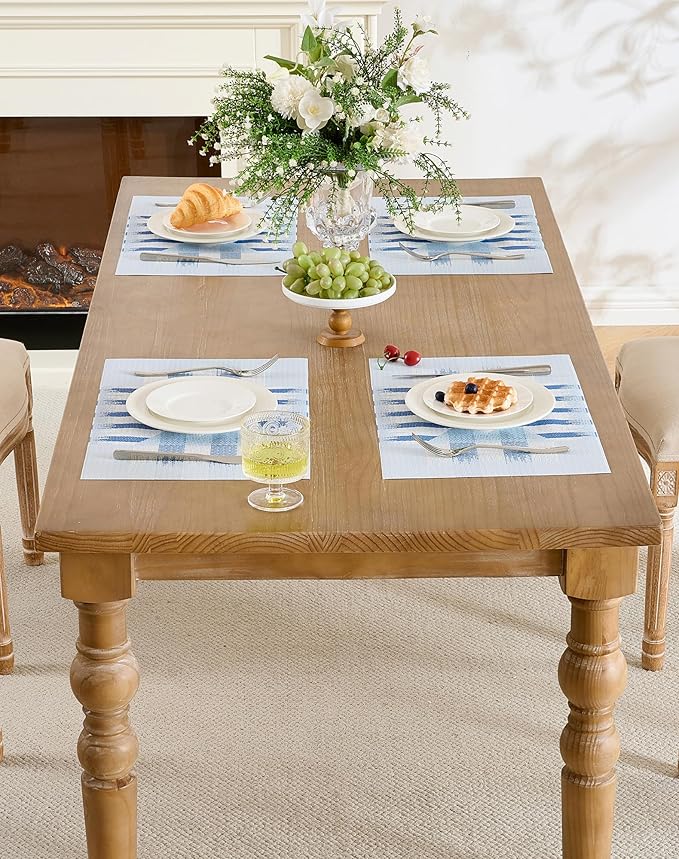 Leetaltree Geometric Print Blue Placemats Set of 12 - Image 9
