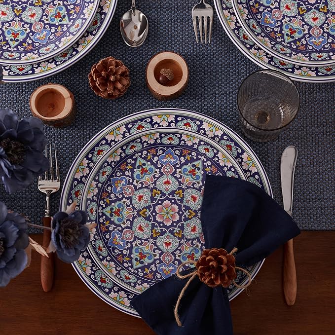 Bico Mandala Kaleidoscope Salad Plates Set of 4, 8.75 Inch Ceramic Dessert - Image 6