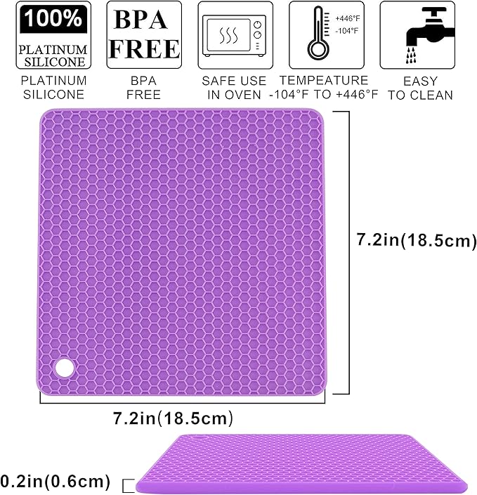 6 Pack Silicone Trivet Mat, Silicone Trivets - Image 7