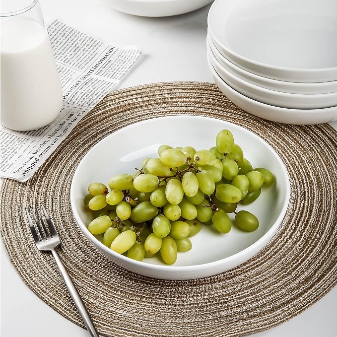Selamica Ceramic 7.8 inch pasta bowls, 26 Ounce large porcelain salad soup bowls - Image 7