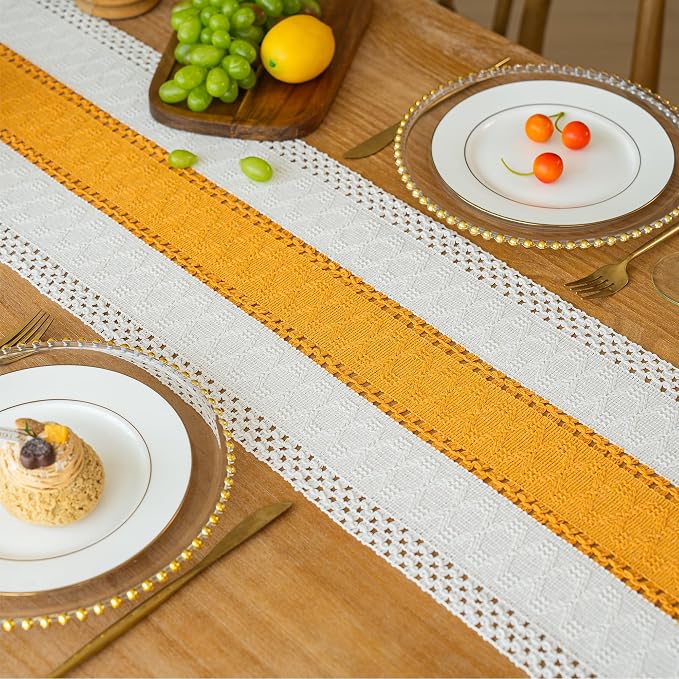 Farmhouse Table Runner for Home Decor 12x72 Yellow Fall Home Decor | 72 Inches - Image 8