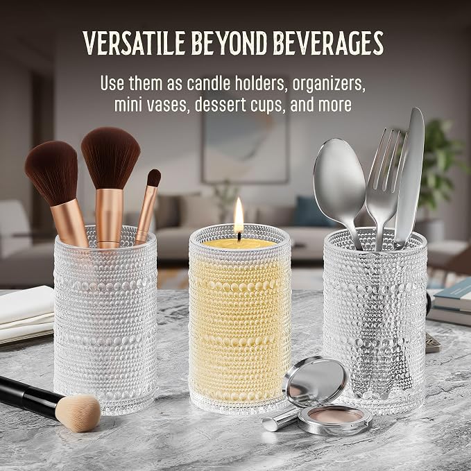 16 Oz Hobnail Drinking Glasses Set of 6 - Image 7