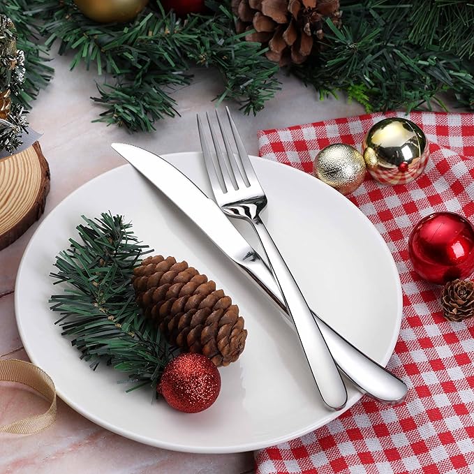Onader 60 Piece Heavy Duty Silverware Cutlery Set - Image 9