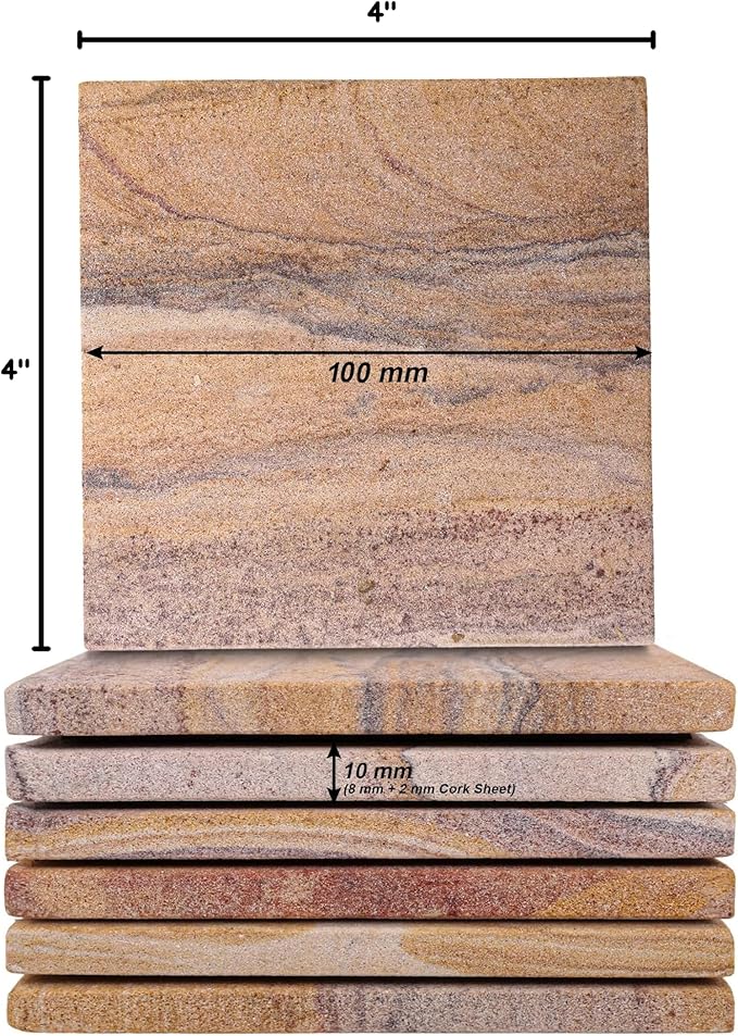 Sandstone Water Absorbent Hand Crafted Round Coasters - Image 10