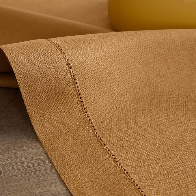 Solino Home 100% Pure Linen Table Runner Brown Sugar Hemstitch, 14 x 72 in | - Image 9