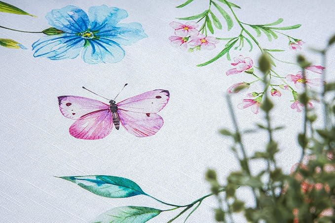 Maison d' Hermine Table Cloth Rectangle Table 100% Cotton 60 x 120 Inches Tablecloth Reusable Decorative for Dining Room Farmhouse Home Valentines Day Decorations Spring Summer - Just Floral