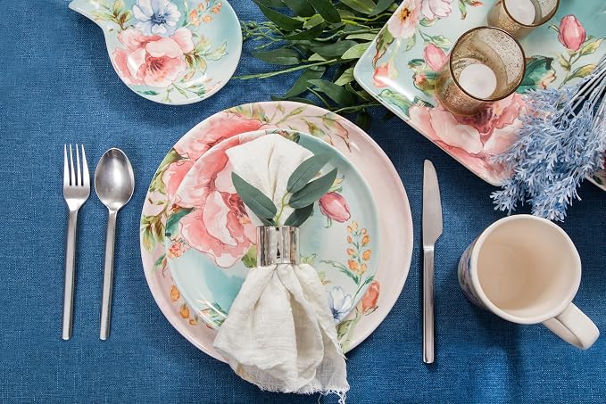 Bico Margret's Garden Salad Plates Set of 4, 8.75 Inch Ceramic Dessert Plates - Image 5