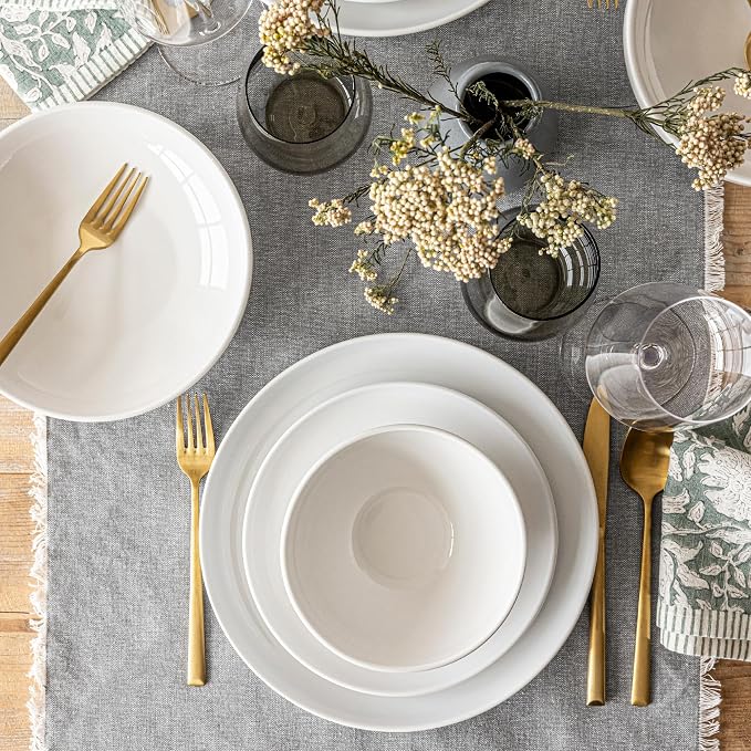 Over&Back 18x90 Woven Frayed Chambray Cotton Table Runner - Image 9