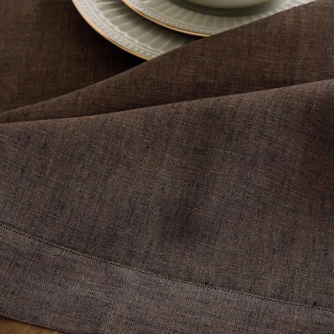 Solino Home 100% Pure Linen Table Runner Brown Woven, Athena 14 x 72 in | Table - Image 9
