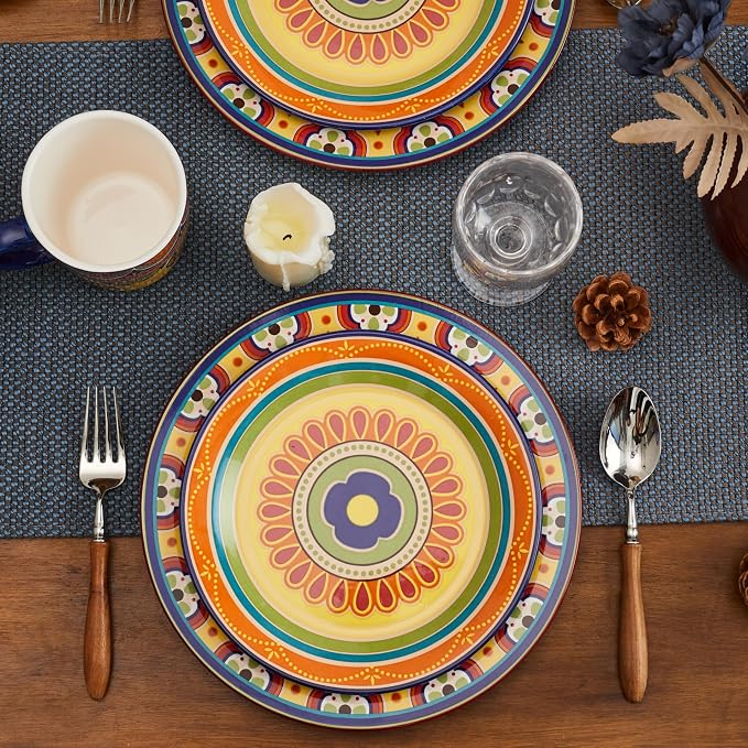 Bico Tunisian Salad Plates Set of 4, 8.75 Inch Ceramic Dessert Plates - Image 8