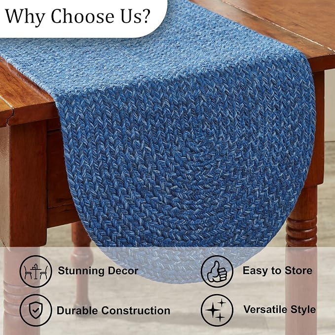 Park Designs Blue Spice Bin Table Runner 15" x 36", Braided | Cotton | Thickly - Image 6