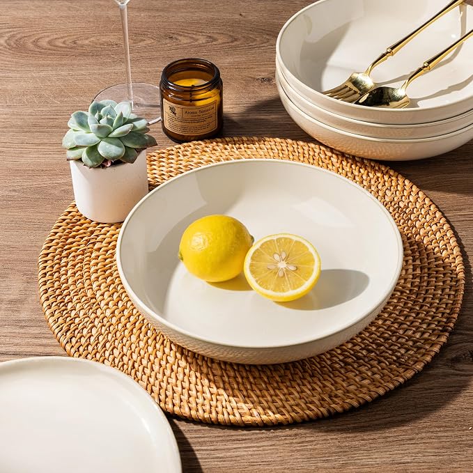 AmorArc 8.5'' Large Ceramic Pasta Bowls, 36oz Stoneware Pasta Serving Bowls Set - Image 8