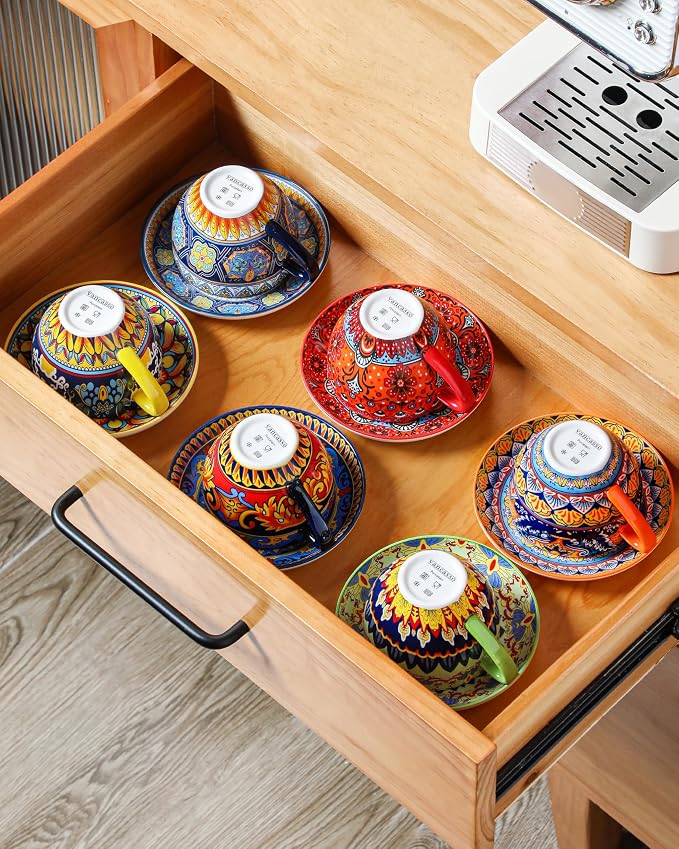 vancasso 8oz Porcelain Cappuccino Cups - Image 9