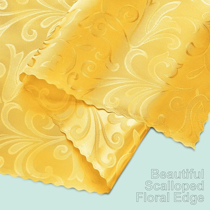 2 Pack Gold Damask Satin Table Runner 12 x 108 Inch | Bright Smooth Damask - Image 7