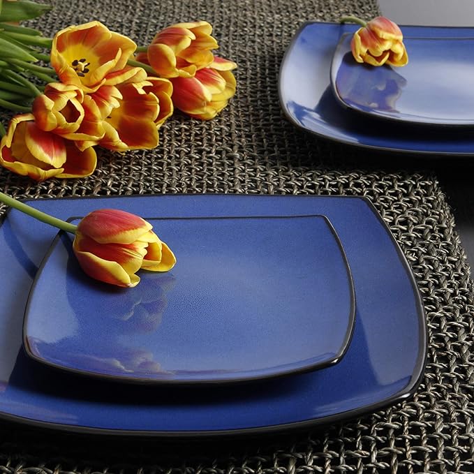 Gibson Elite Soho Lounge Square Reactive Glaze Stoneware Dinnerware Set - Image 6