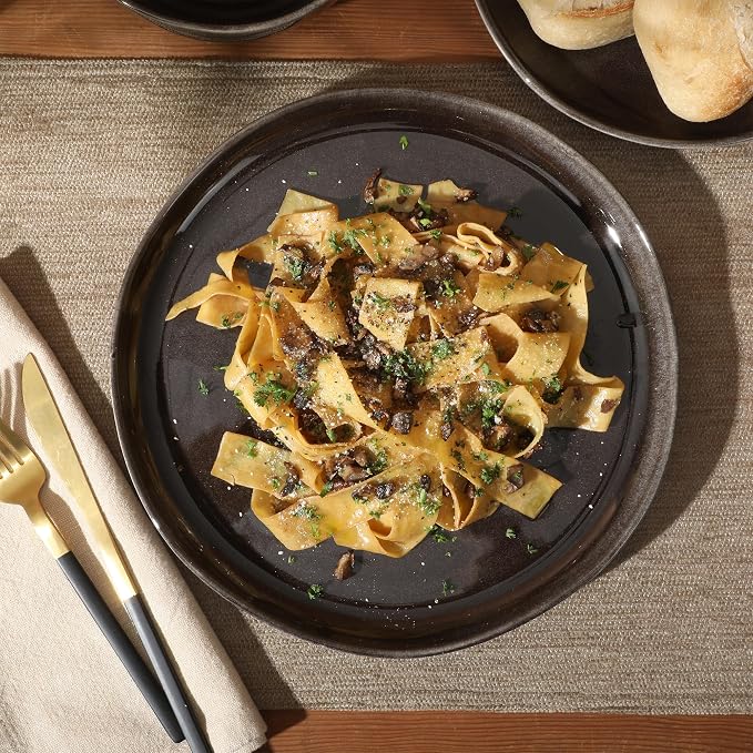 Gibson Elite Nardini 12 Piece Plates and Bowls Reactive Glaze Dishes Stoneware - Image 7
