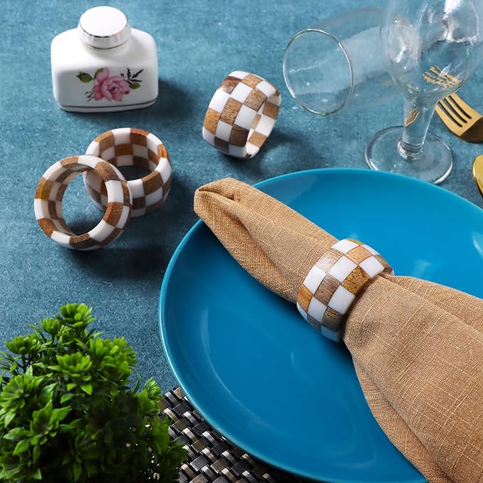 ALPHA Living HOME Rustic Napkin Rings Setof 12 - Image 9