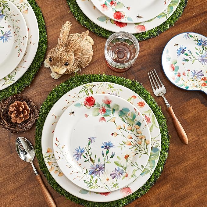 Bico Summer Provence Salad Plates Set of 4, 8.75 Inch Ceramic Dessert Plates - Image 5
