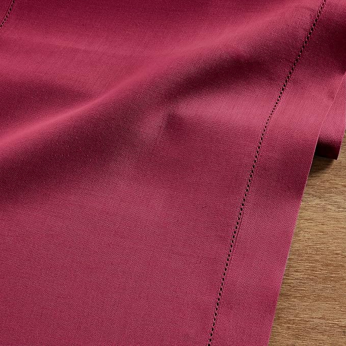 Solino Home 100% Pure Linen Table Runner Beet, Classic Hemstitch 14 x 72 in | - Image 9