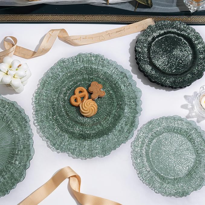 U-QE 60PCS Clear Green Plastic Plates - Image 9