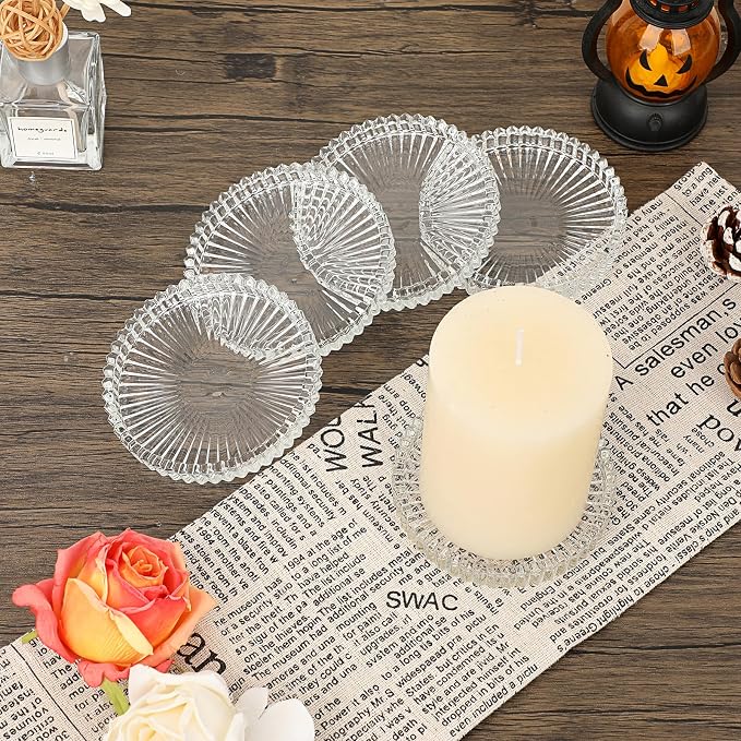JUXYES Set of 5 Heat-Resistant Clear Glass Coaster - Image 9