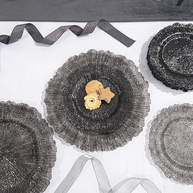 U-QE 60PCS Clear Black Plastic Plates, Heavy Duty Black Disposable Plates - Image 9