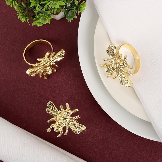 ALPHA Living HOME 12 Pcs Bee Napkin Rings - Image 9