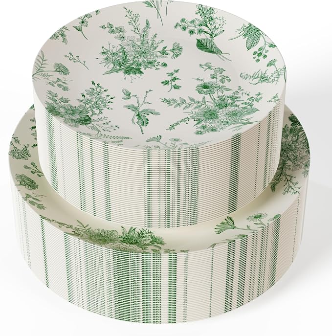 Trendables 40 Piece Plastic Disposable Plates Set - Image 9