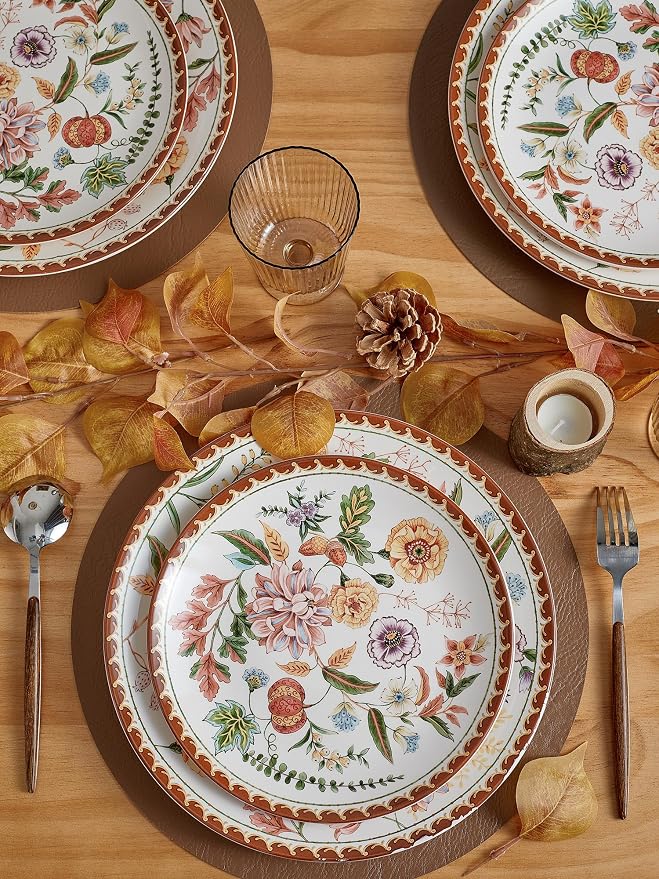 Bico Blooming Moment Salad Plates Set of 4, 8.75 Inch Ceramic Dessert Plates - Image 6