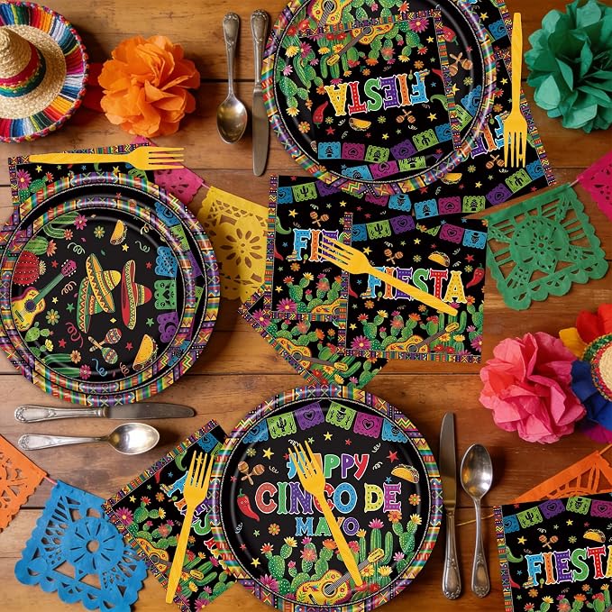 Rakuto Happy Cinco De Mayo Party Decorations, Mexican Theme Taco Forks Birthday - Image 6