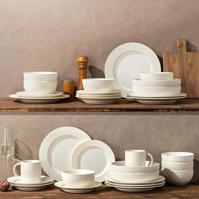 8.5" Ceramic Pasta Bowls Set of 4, Salad Bowls | Versatile Serving Bowls - Image 7