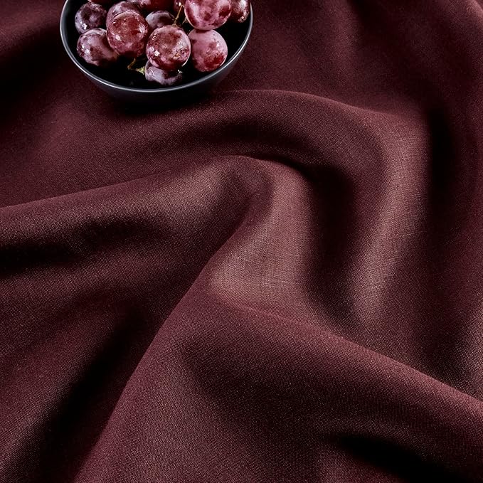 Solino Home 100% Pure Linen Table Runner Burgundy Hemstitch, 14 x 72 in | - Image 9