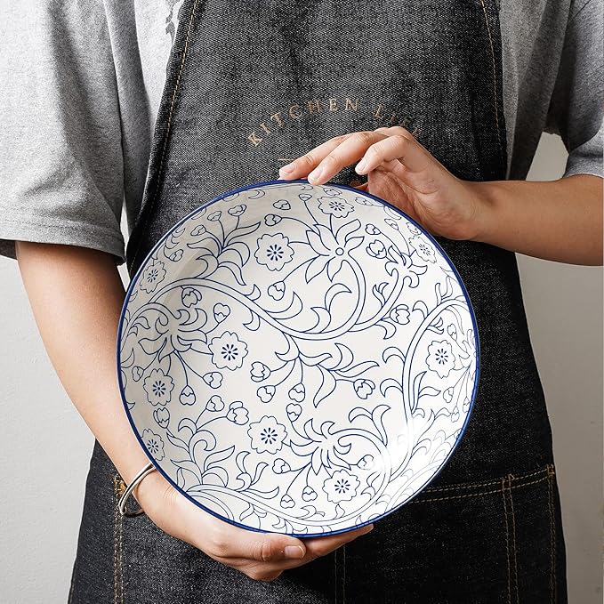 Selamica Porcelain 40oz Large Serving Bowls 9 inch Big Pasta Bowls Set of 4 - Image 7