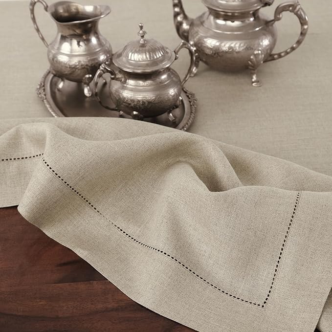 Solino Home 100% Pure Linen Dining Table Runner Natural Woven, 14 x 72 in | - Image 9