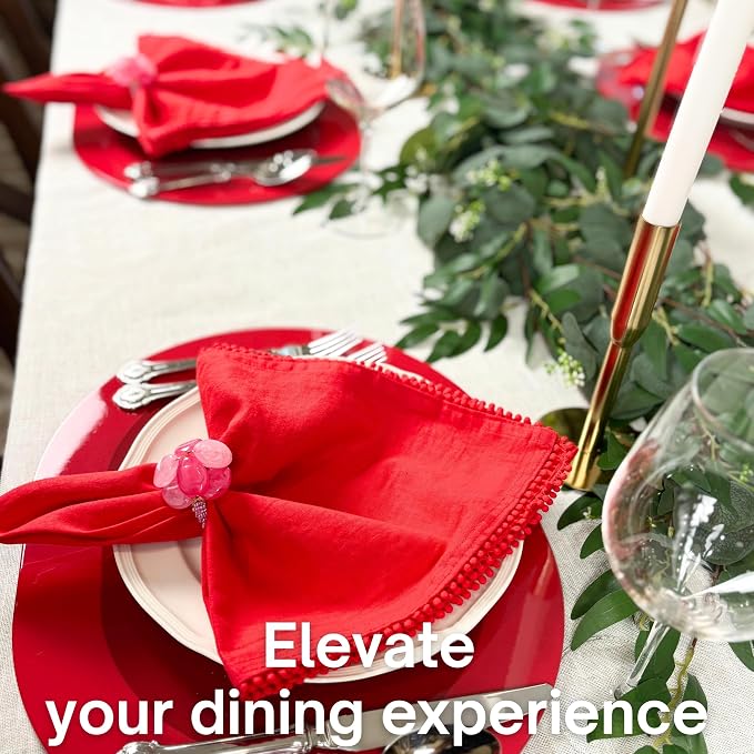 Beaded Pebble Stone Napkin Rings – Handcrafted Acrylic Napkin Holders - Image 7