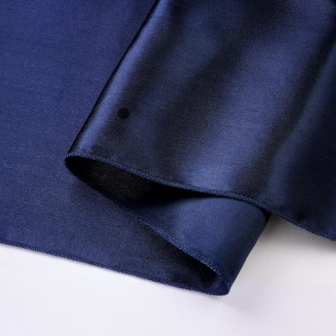Navy Blue Satin Table Runners 12x108 inch 5 Pcs Bright Satin Silk Fabric | - Image 5