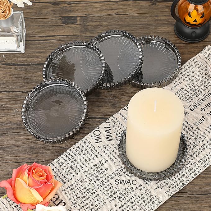 JUXYES Set of 5 Heat-Resistant Clear Glass Coaster - Image 9