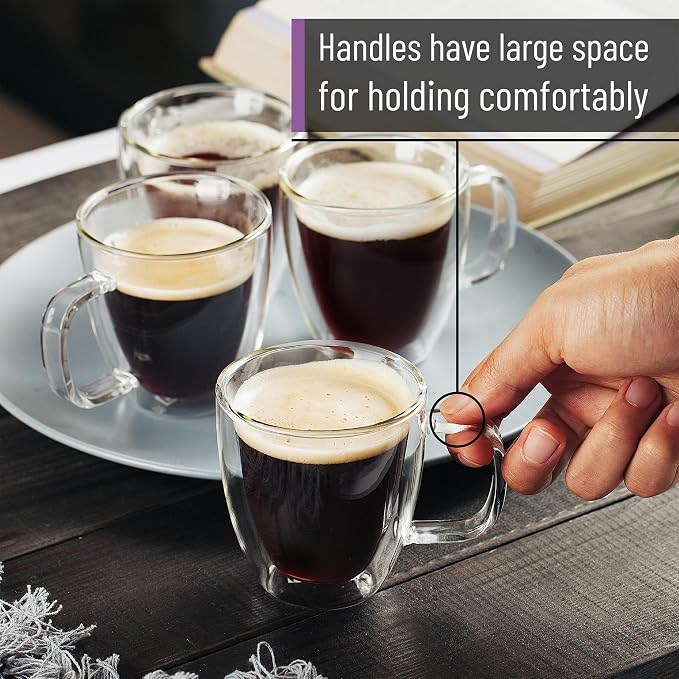 BTaT- Double Walled Glass Coffee Mugs, 16 oz, Glass Coffee Cups - Image 6