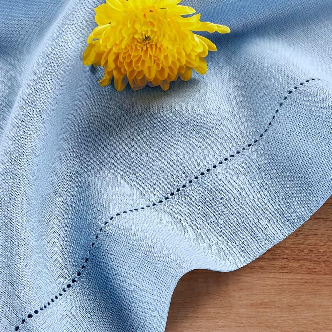 Solino Home 100% Pure Linen Dining Table Runner Cornflower Blue, 14 x 72 in | - Image 9