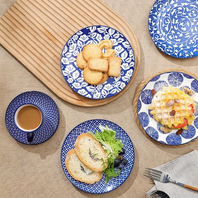 Selamica Ceramic Dessert Plates Set of 6, 6 Inch Appetizer Plates - Image 7