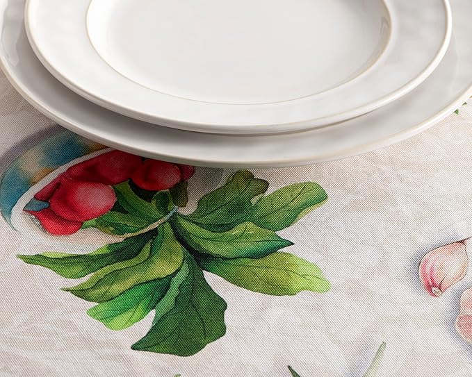 Maison d' Hermine Table Cloth Square Table 100% Cotton 54 x 54 Inches Tablecloth Reusable Decorative for Dining Room Farmhouse Home Valentines Day Decorations Spring Summer - Gourmand