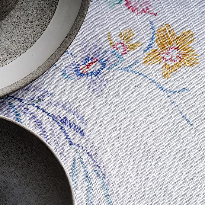 Maison d' Hermine Table Cloth Rectangle Table 100% Cotton 60 x 90 Inches Tablecloth Reusable Decorative for Dining Room Farmhouse Home Valentines Day Decorations Spring Summer - Paradise Island