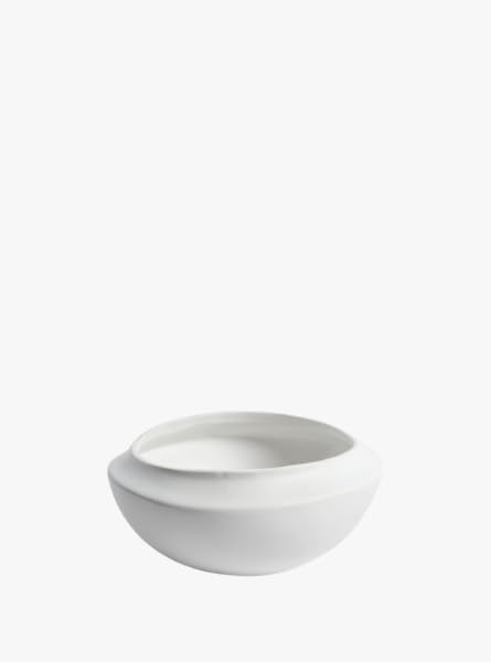 Modern Coastal Ceramic Bowl Matte White, Minimalist Decorative or Serving Bowl, Available in Small and Large Sizes (Small 7.75 x 3.5 Inch)