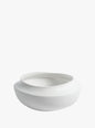 Modern Coastal Ceramic Bowl Matte White, Minimalist Decorative or Serving Bowl, Available in Small and Large Sizes (Large 12.5 x 5.5 Inch)
