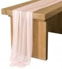 Ling's Moment 14Ft Blush Table Runner, Wedding Sheer Chiffon Table Runners | by LingsMoment