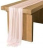 Ling's Moment 14Ft Blush Table Runner, Wedding Sheer Chiffon Table Runners | by LingsMoment
